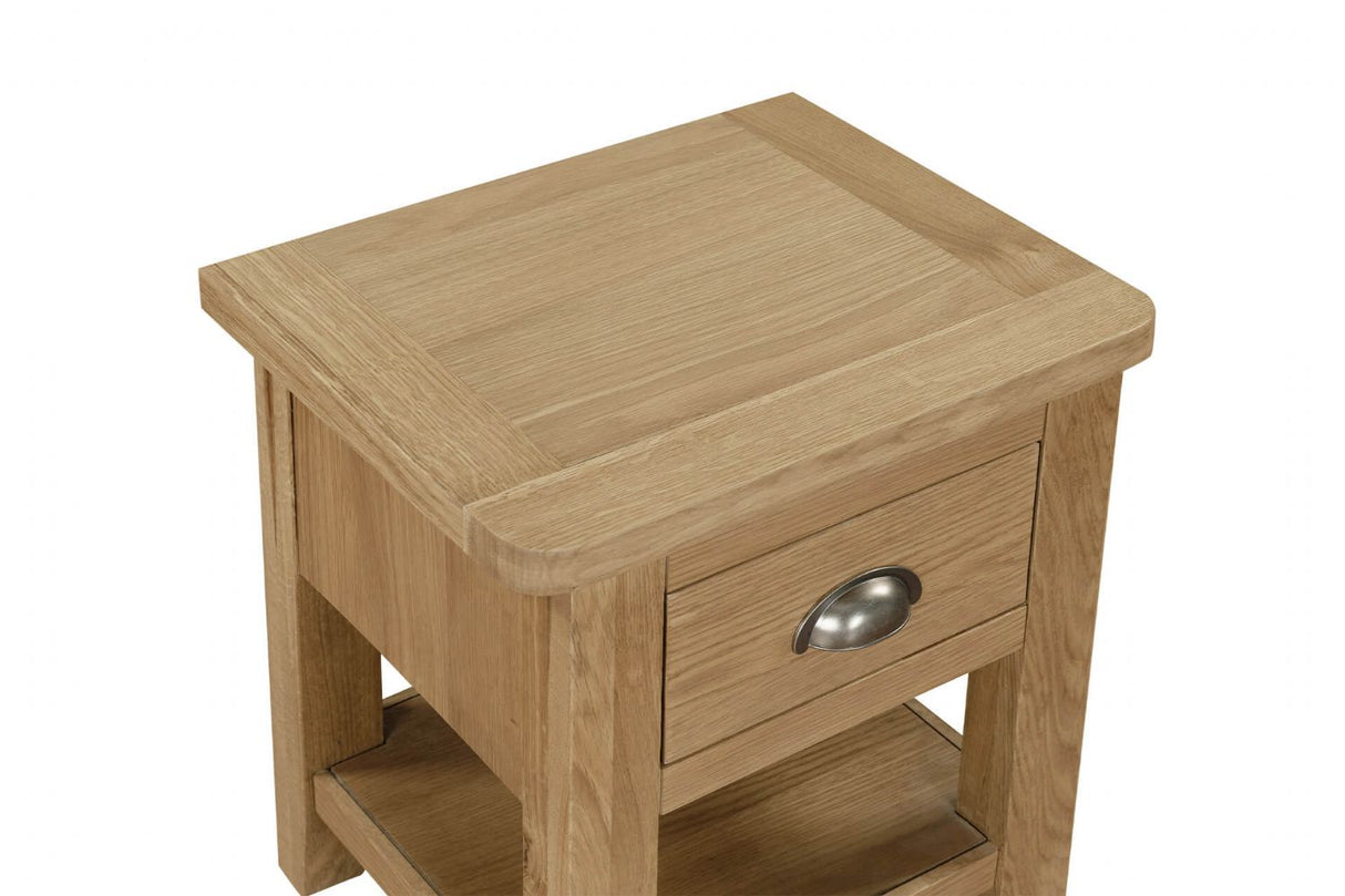 Marsden Lamp Table 1 Drawer Natural Oak (Nett)