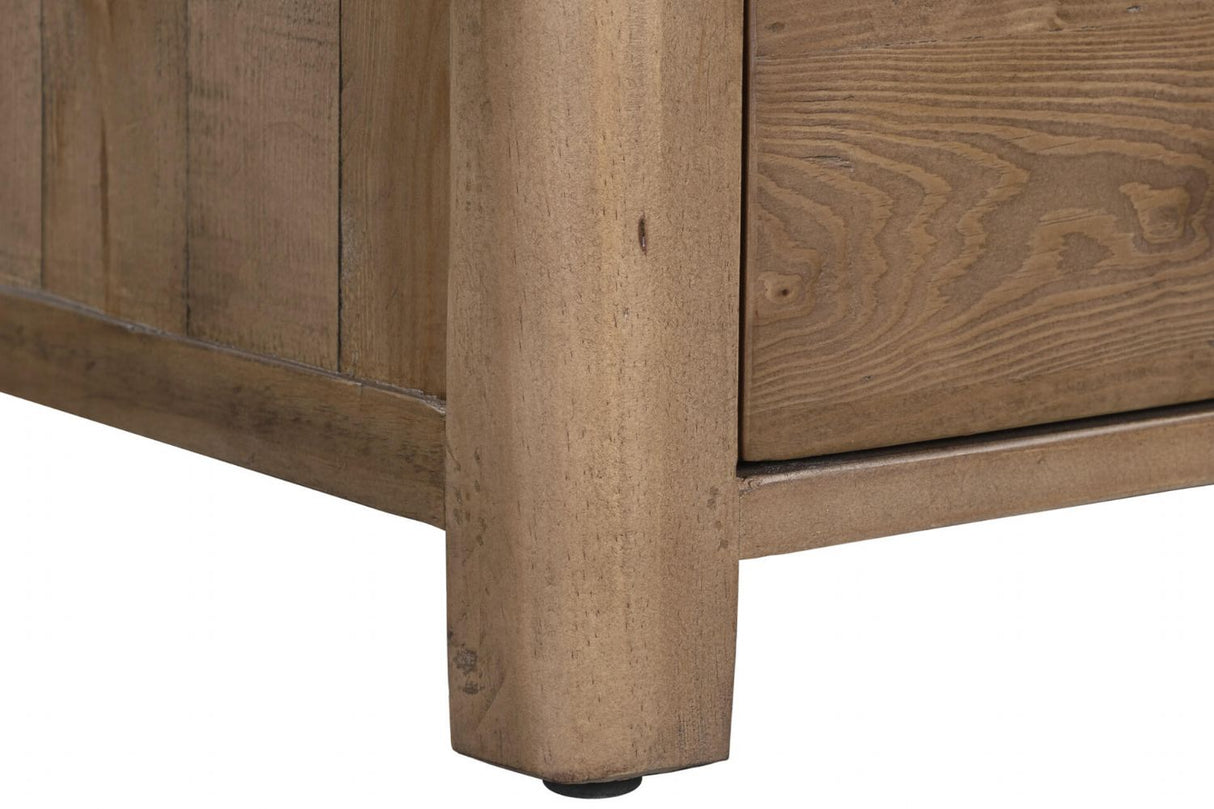 Rustic Reclaimed Pine Wood 5 Drawer Tallboy