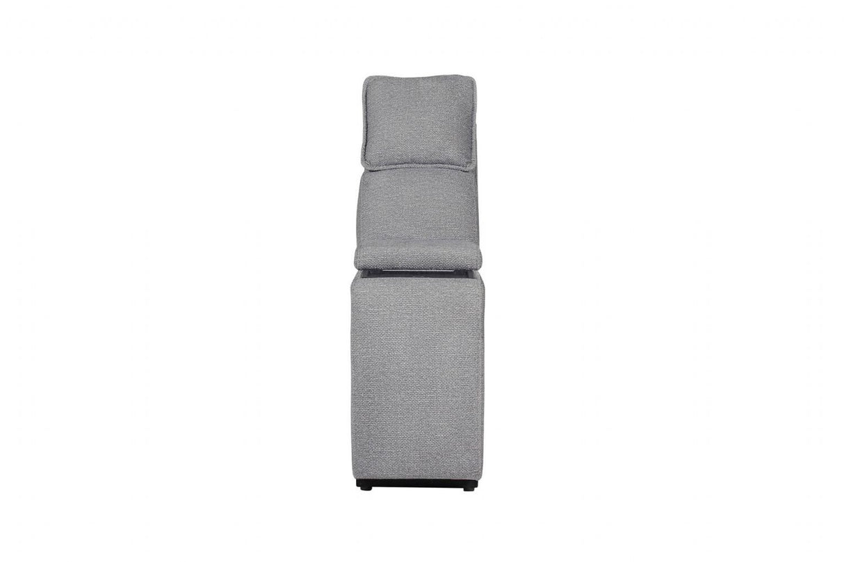 Greige Fabric Console Sectional with Wireless Charging Pad