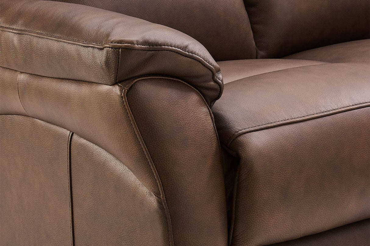 Brown Leather Upholstered 2 Seater Sofa