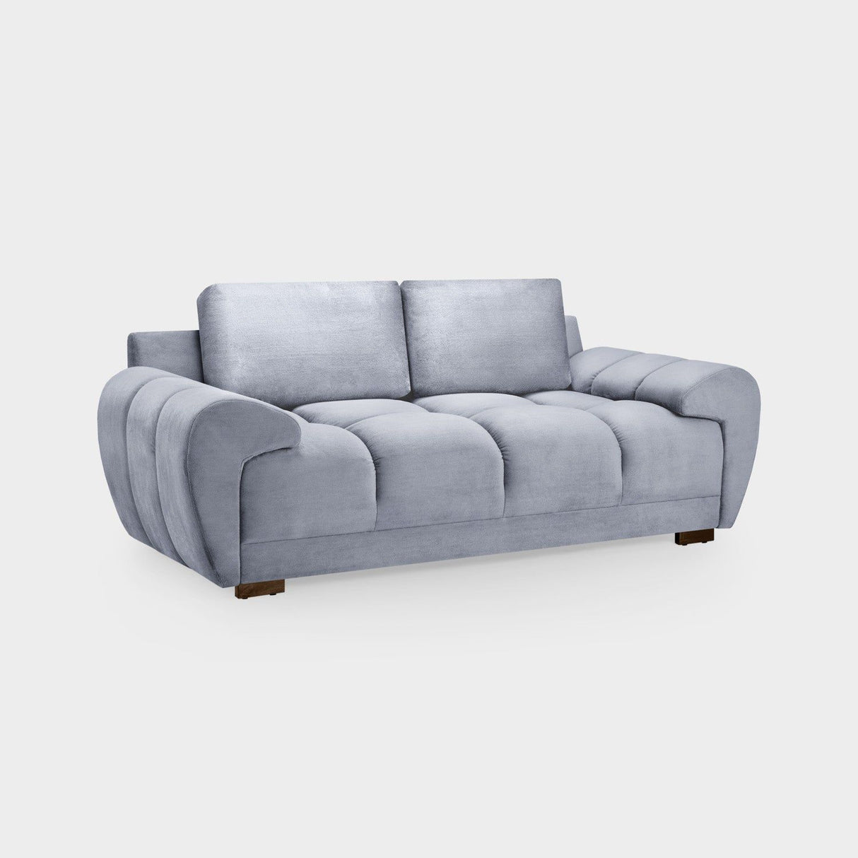 Grey Chenille Fabric 2 Seater Large Convertible Sofabed