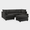 Black Fabric Upholstered U Shape Corner Sofa