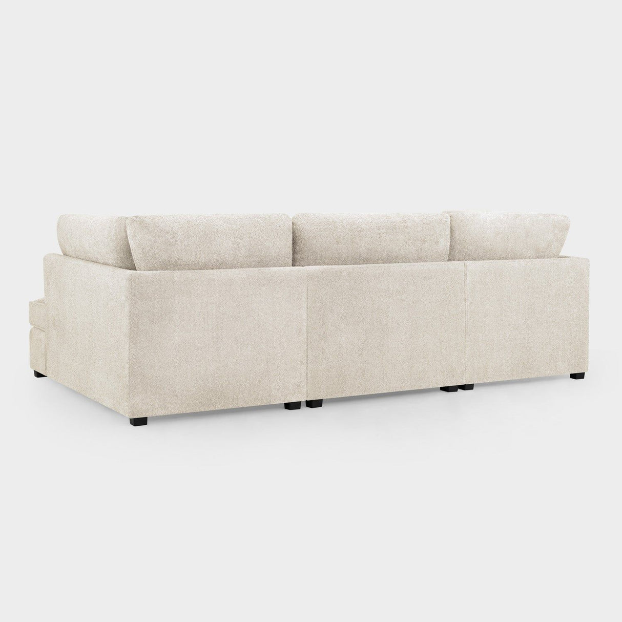 Beige Boucle Fabric Upholstered U Shaped Corner Sofa