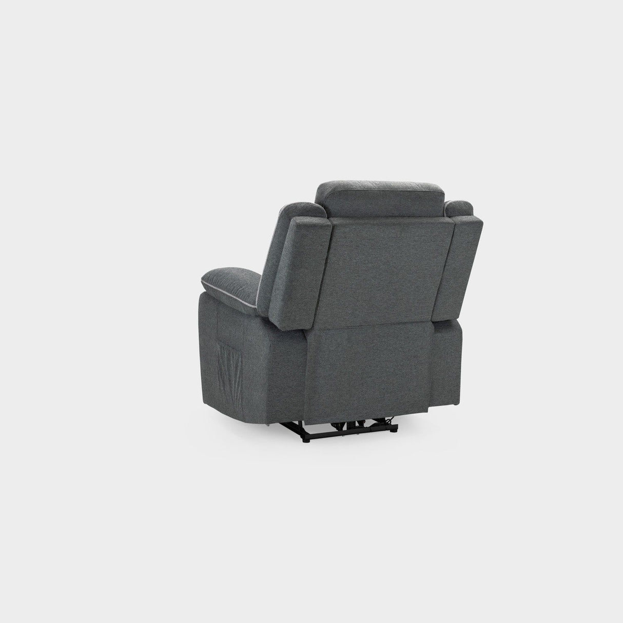 Grey Fabric Electric Recliner Armchair with Cup Holder