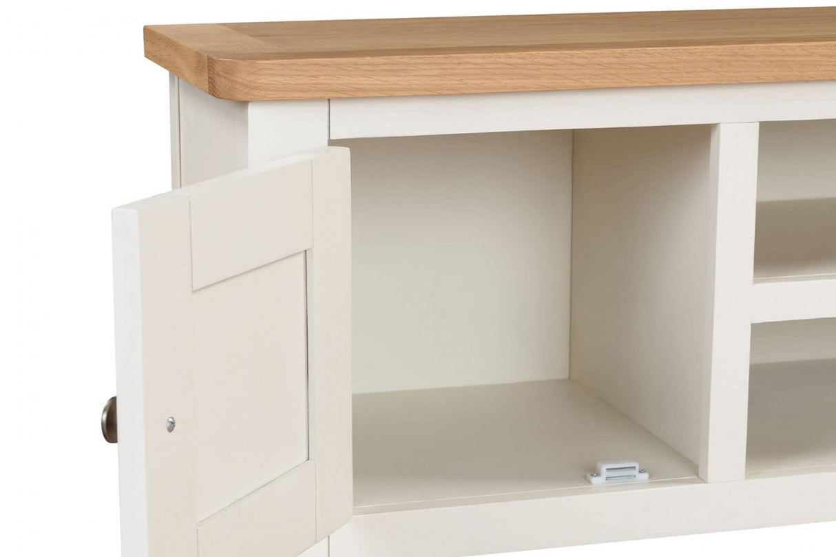 Cashmere Wooden 2 Door Large TV Unit Oak Top