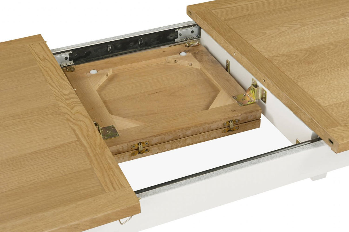 Cashmere Wooden Extending Dining Table Oak Top 120 to 160cm