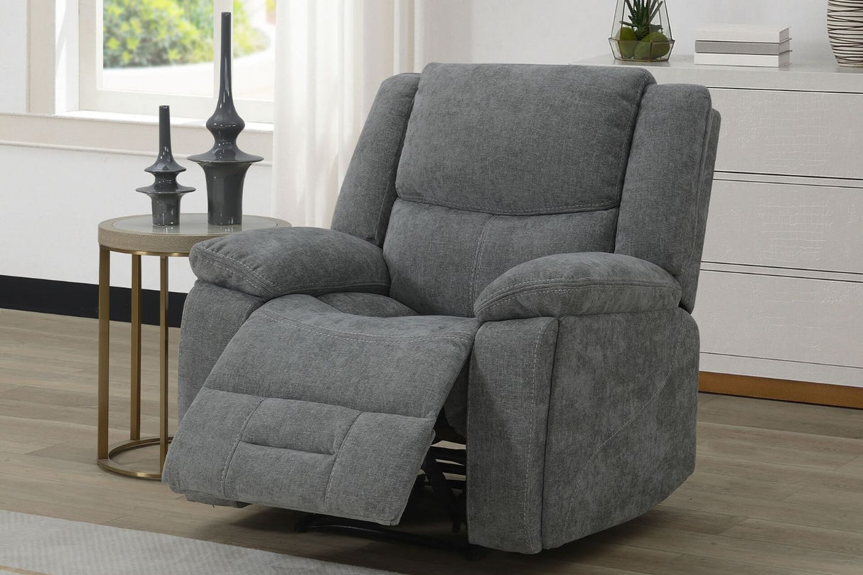 Grey Linen Fabric Manual Recliner Chair