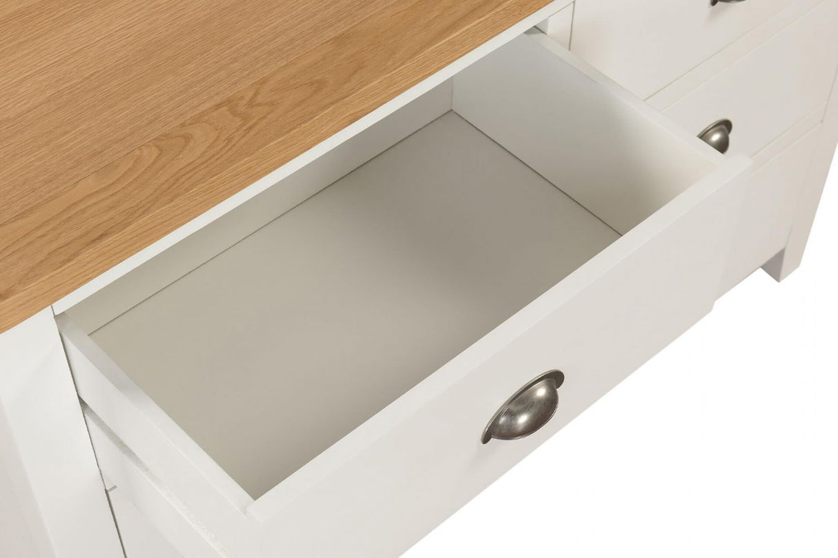 Cashmere Wooden 6 Drawer Dressing Chest with Oak Top