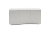 Light Grey Matt 3 Door Sideboard with Glass Top and LED Lighting