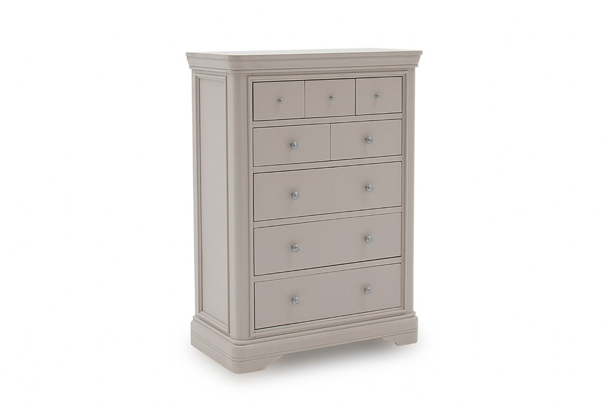 Taupe Painted Large Tall Chest of 8 Drawers