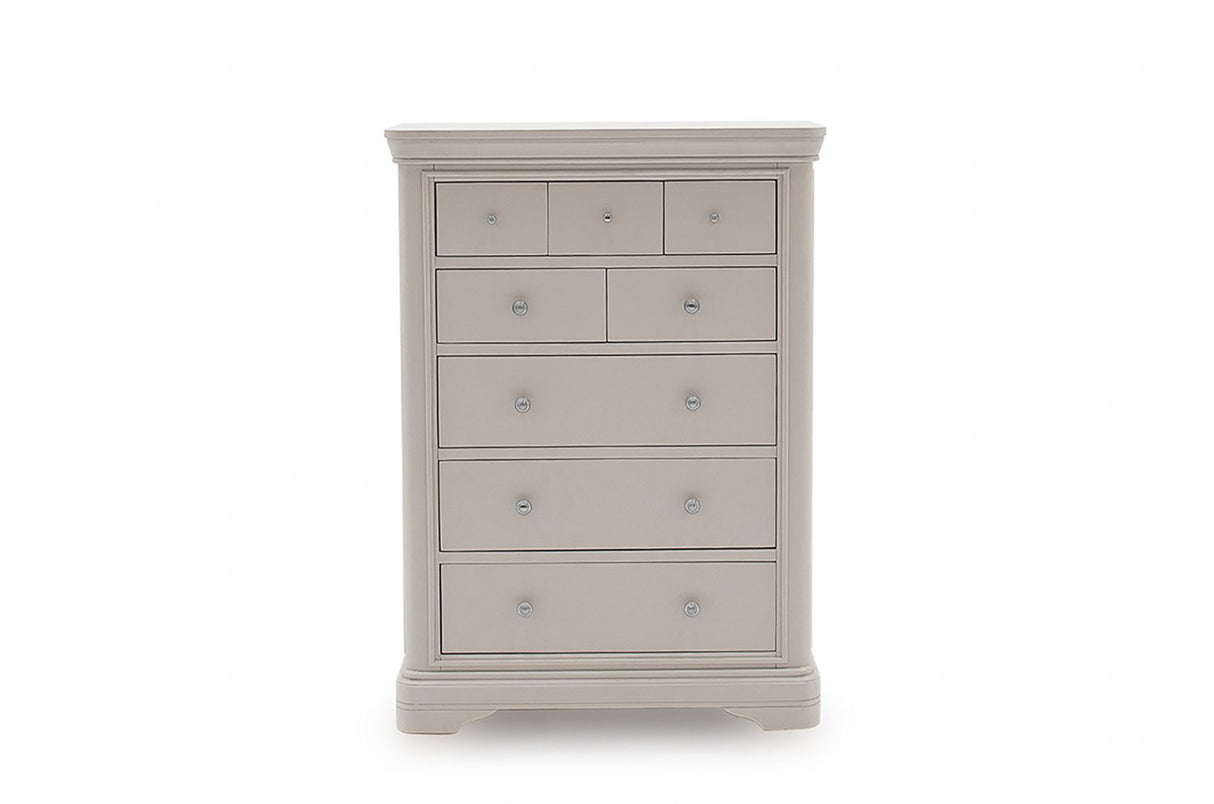 Taupe Painted Large Tall Chest of 8 Drawers