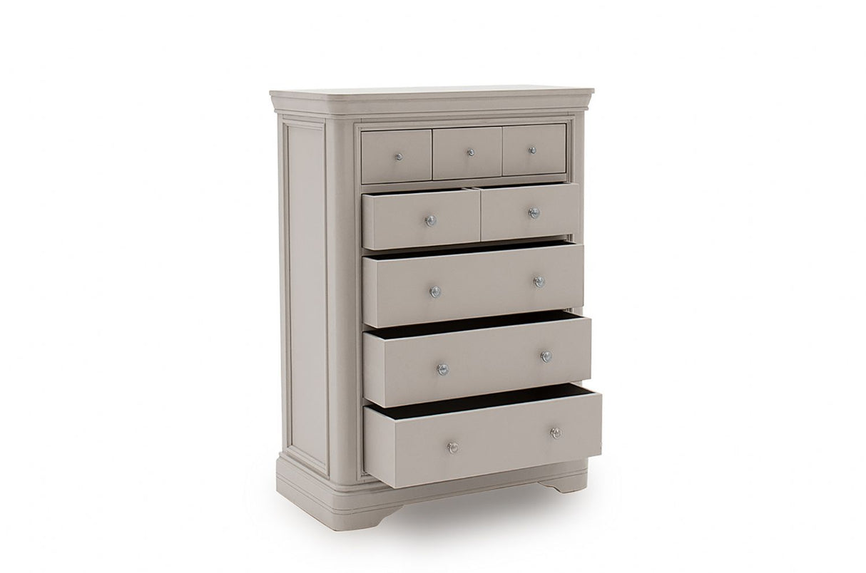 Taupe Painted Large Tall Chest of 8 Drawers