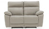 Grey Leather 2 Seater Electric Reclining Sofa