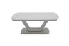 Matt Light Grey Finish 110cm Coffee Table Glass Top