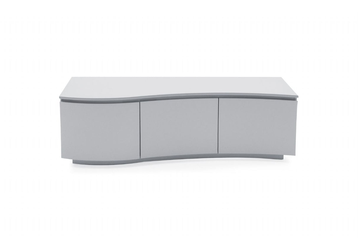 Curved Matt Grey TV Cabinet with LED Lighting 140cm Wide