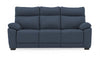 Blue Leather 3 Seater Upholstered Sofa