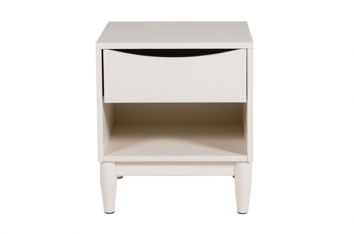 Scandinavian White Painted Wooden Bedside Table