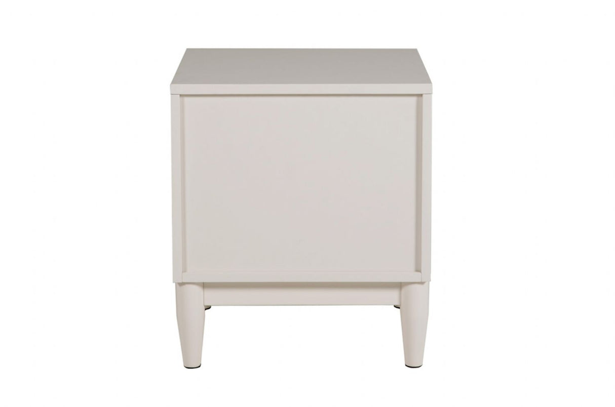 Scandinavian White Painted Wooden Bedside Table