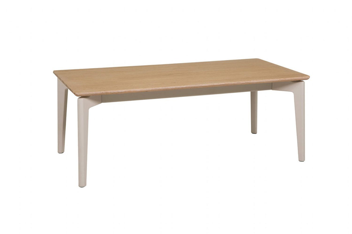 Scandi Taupe Rectangular Coffee Table Oak Wood Top