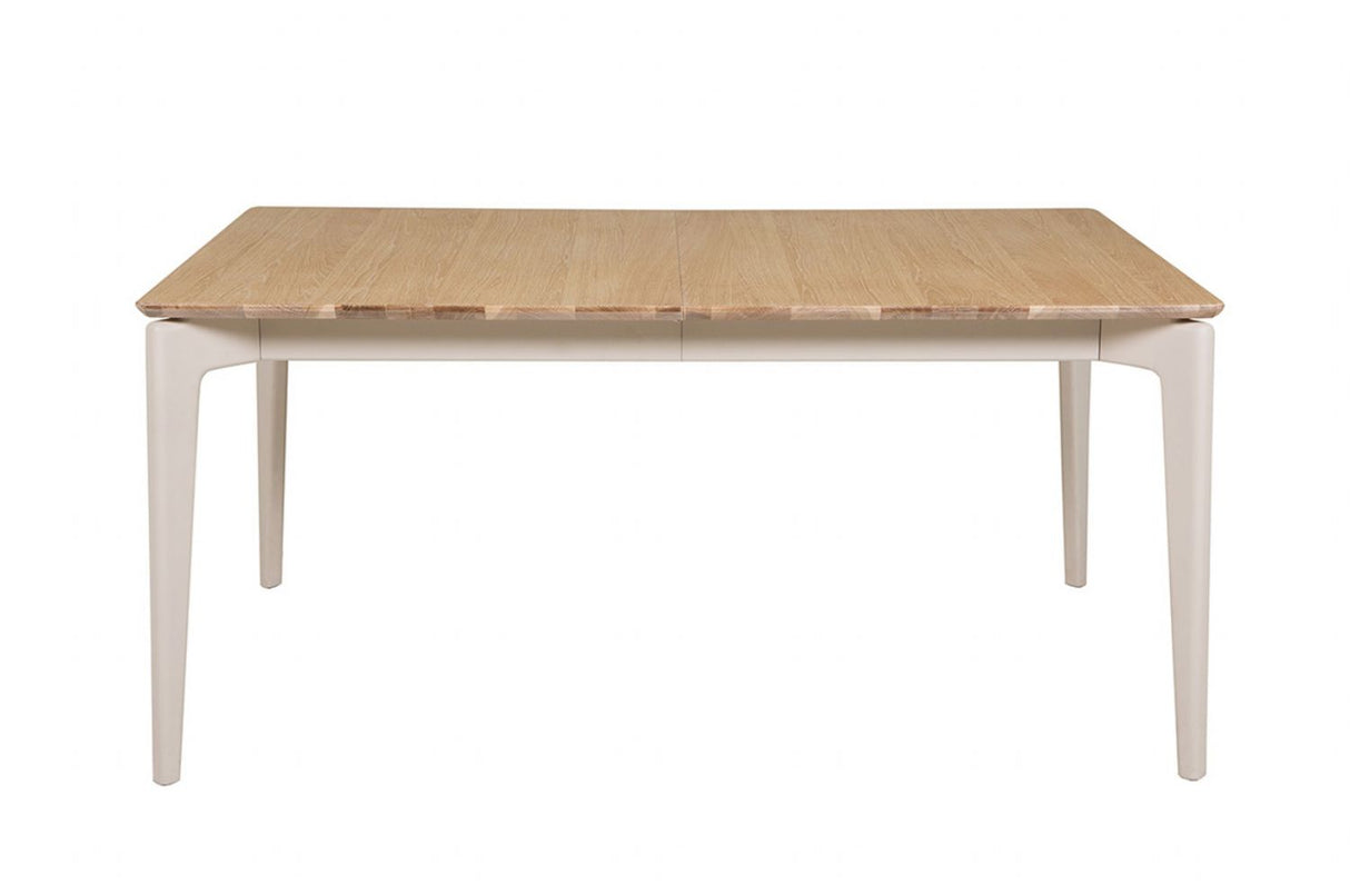Modern Taupe 125 to 165cm Extending Dining Table Oak Top