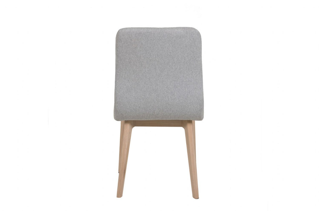Grey Fabric Dining Chair Light Oak Legs