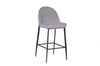 Grey Fabric Bar Stool Black Legs
