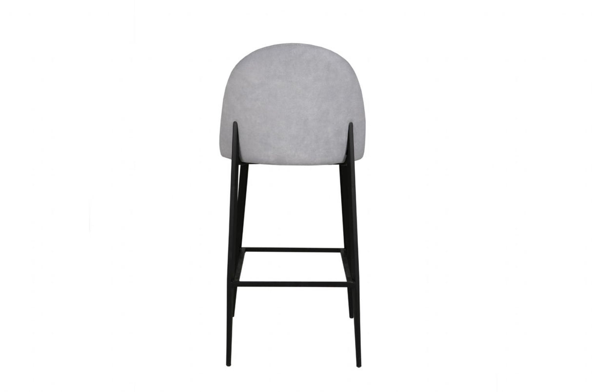 Grey Fabric Bar Stool Black Legs