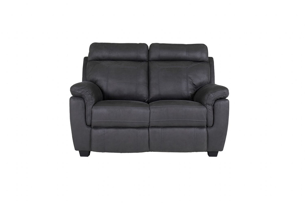 Grey Microfibre 2 Seater Sofa with Hockey Stick Arms