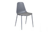 Modern Grey Dining Chair with Fabric Padded Seat and Metal Legs