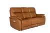 Tan Leather 3 Seater Upholstered Electric Recliner Sofa