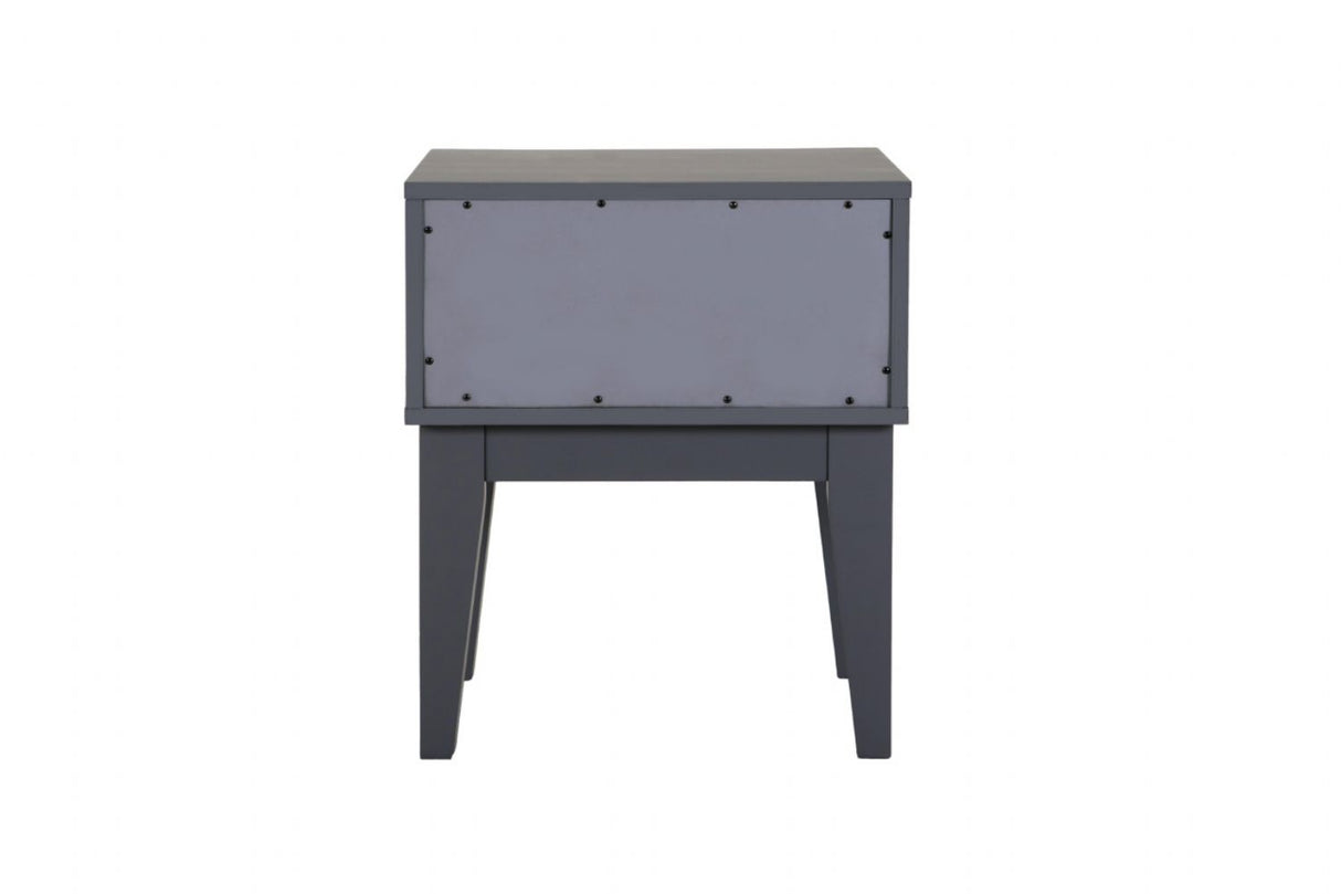 Modern Dark Grey Wooden 1 Drawer Bedside Table