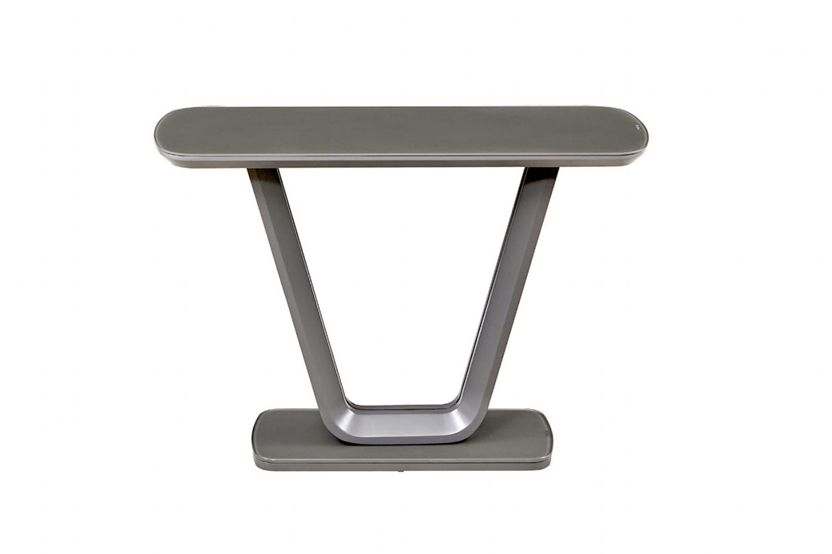 Graphite Grey Matt Console Table with Glass Top