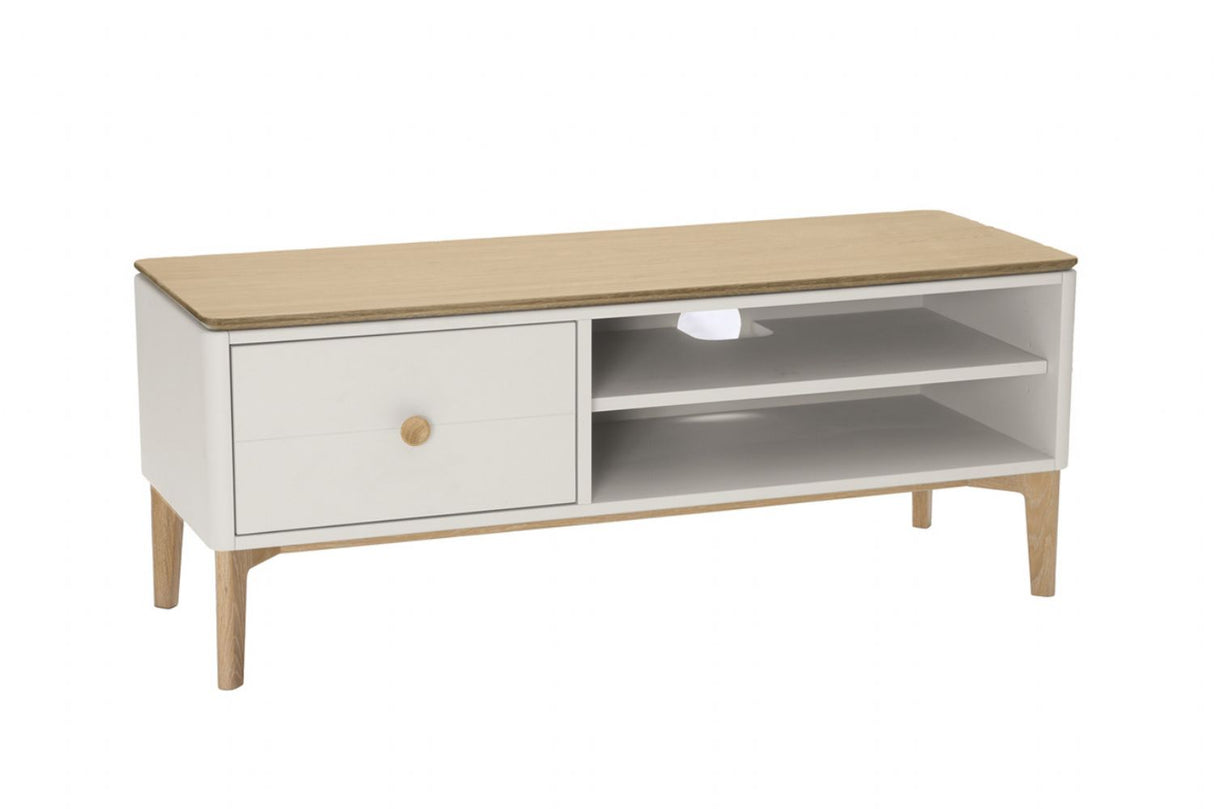 Taupe and Grey Cashmere Oak 1 Drawer TV Unit with Adjustable Shelf