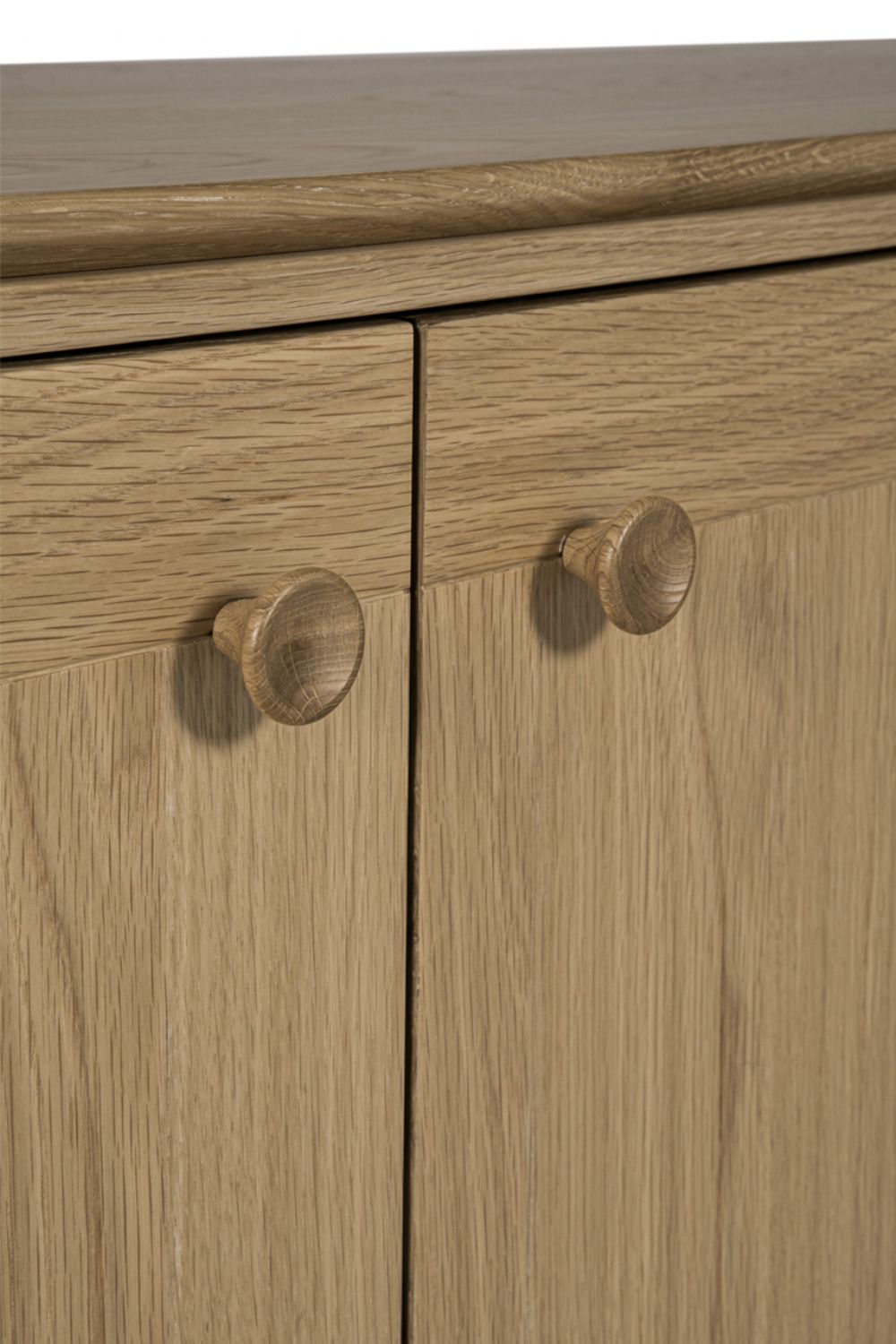 Natural Oak 2 Door 2 Drawer Small Sideboard
