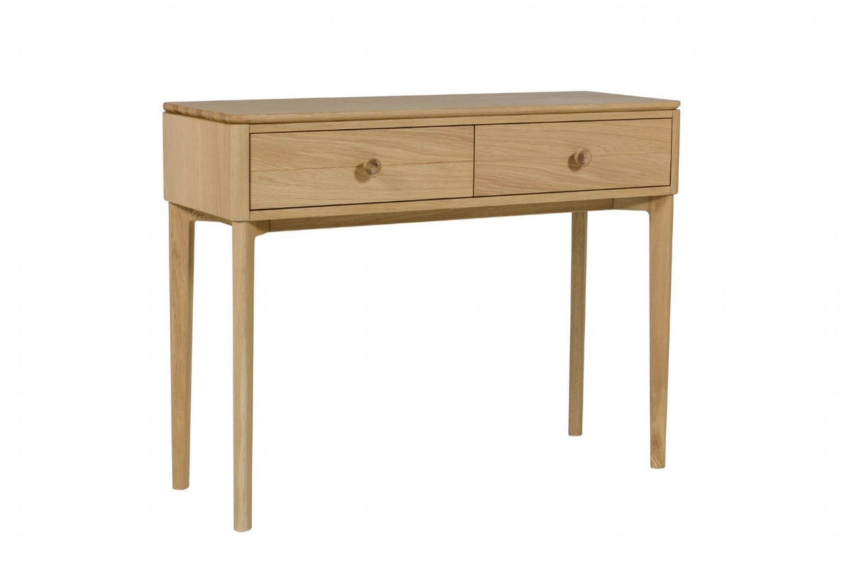 Oak Natural 2 Drawer Hallway Console Table Modern Design