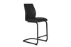 Black Leather Bar Stool Black Metal Cantilever Legs