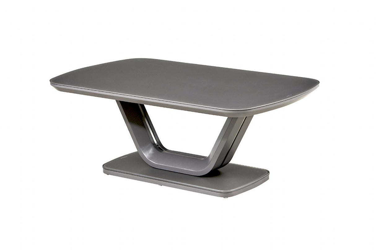 Matt Graphite Grey Finish 110cm Coffee Table Glass Top