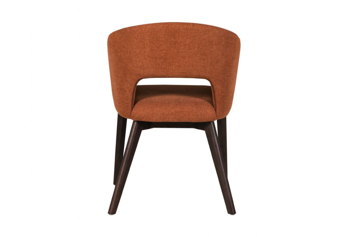 Rust Orange Fabric Dining Chair
