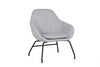 Grey Fabric Accent Chair with Black Metal Legs
