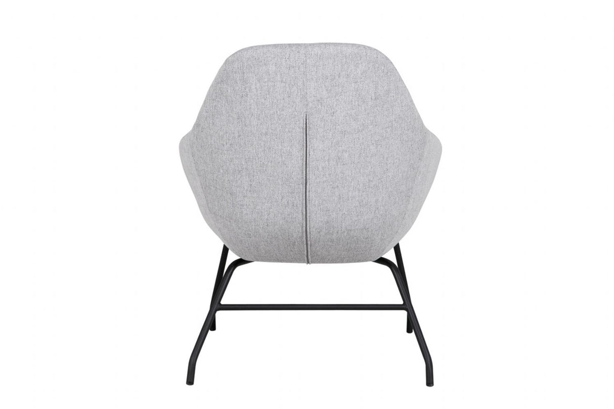 Grey Fabric Accent Chair with Black Metal Legs