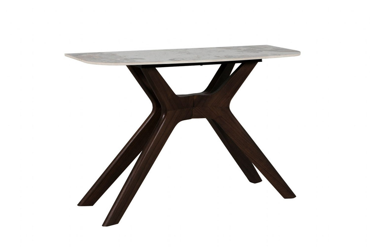 Brown Wooden Console Table Sintered Stone Top