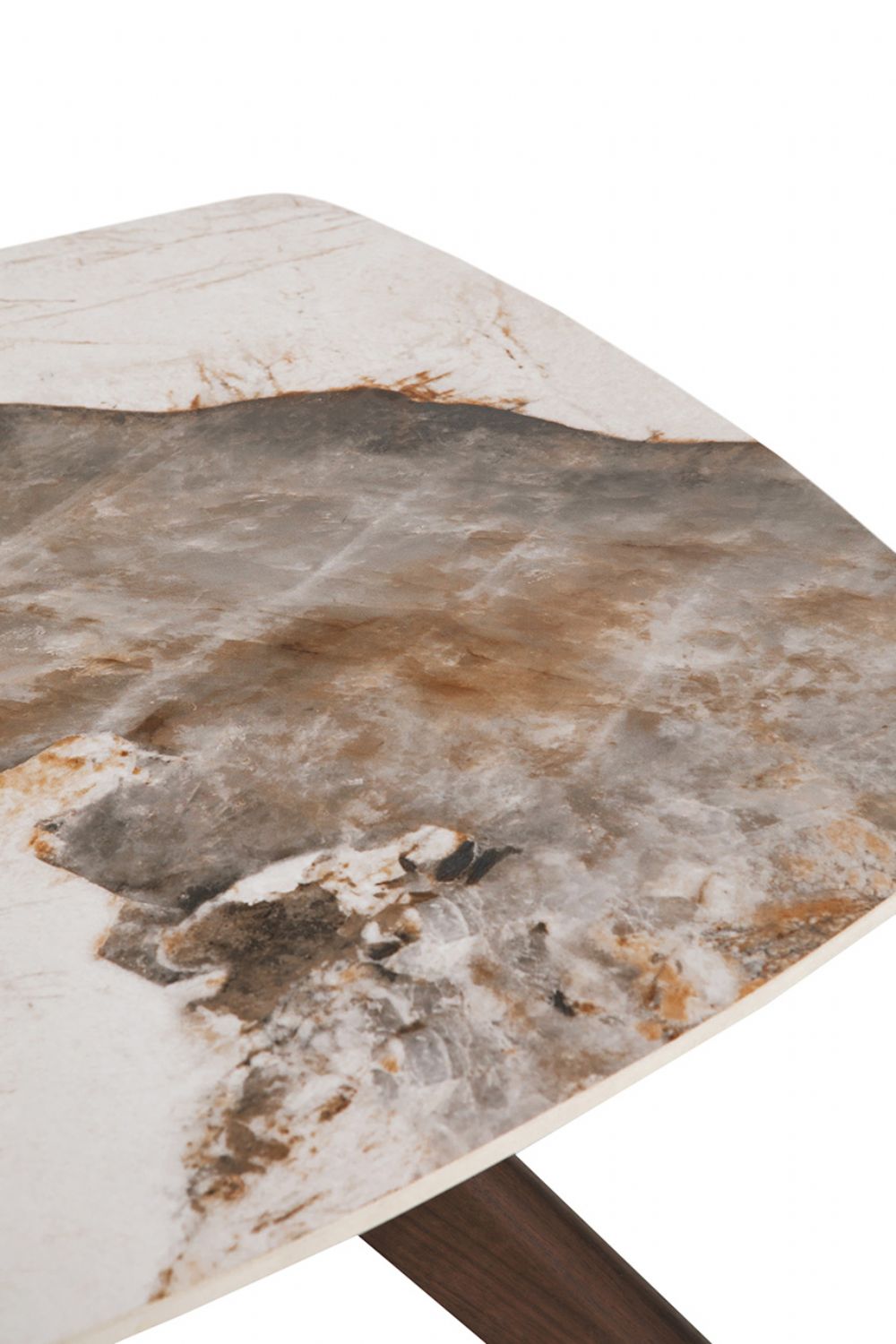 Walnut Square Lamp Table Ceramic Effect Top