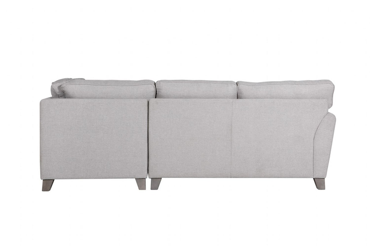 Light Grey Linen Fabric Upholstered Right Hand Facing Corner Sofa