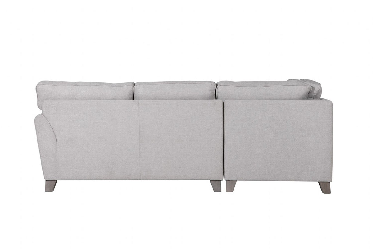 Light Grey Linen Fabric Upholstered Left Hand Facing Corner Sofa
