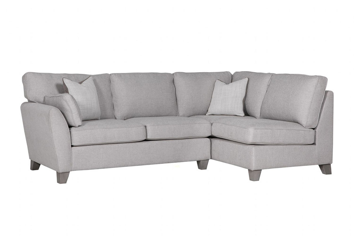 Light Grey Linen Fabric Upholstered Right Hand Facing Corner Sofa