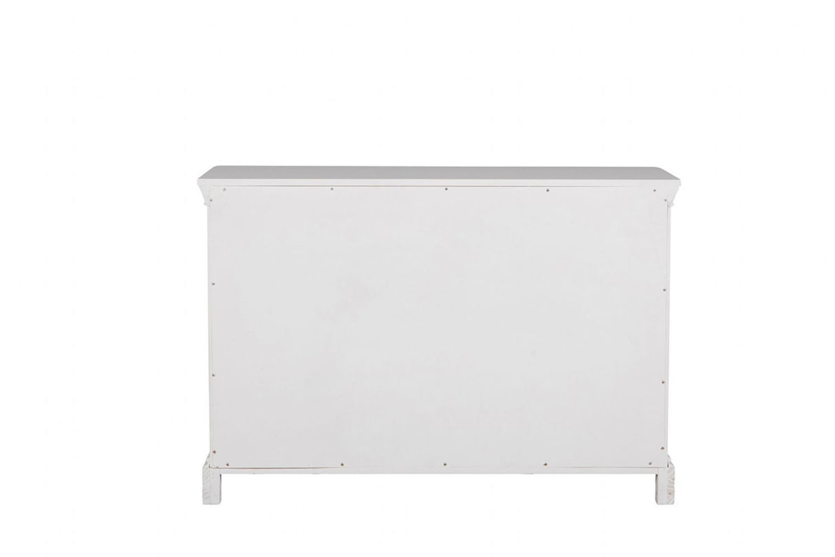 Bone White Wooden Dressing Chest of 7 Drawers