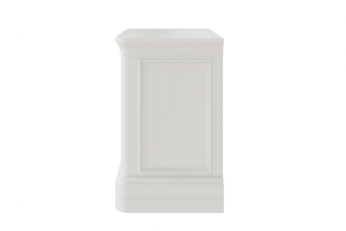 Bone White Painted Wooden 2 Drawer Bedside Chest