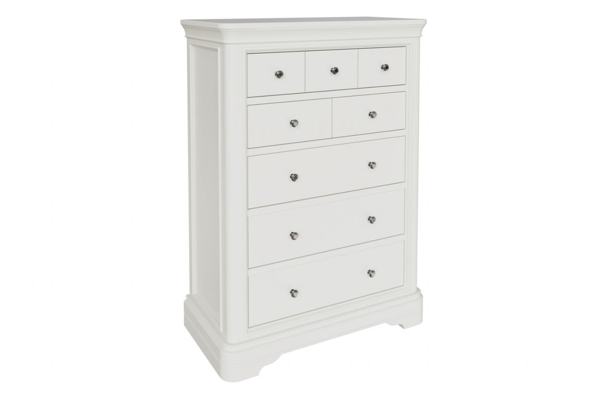 Modern White Wooden Chest of 8 Drawers Pedestal Base