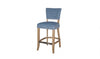 Light Blue Velvet Fabric Bar Chair Padded Seat