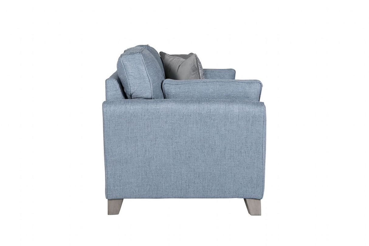 Blue Fabric 2 Seater Standard Back Sofa